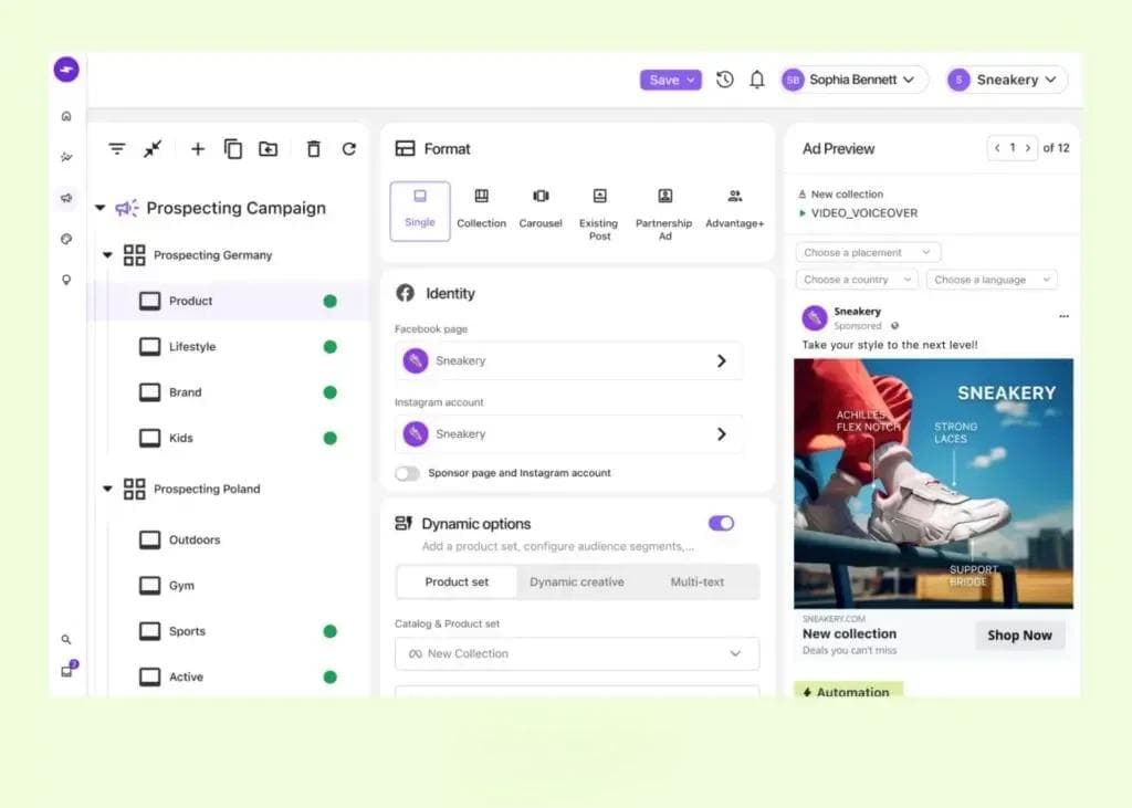 a screenshot of smartly's creative automation tool